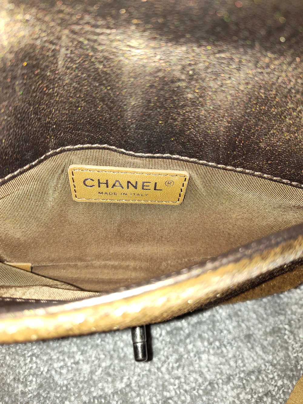 Chanel Paris-Salzburg Brown Metallic Leather & Pony Crossbody Bag